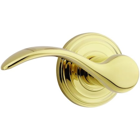 Kwikset Pembroke Lever Interior Dummy Handleset Trim, Bright Polished Brass 968PMLRH-3
